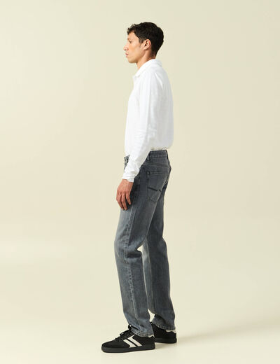 Jeans straight longueur 34 bleu gris homme
