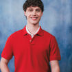Polo cintr&eacute; en coton manches courtes rouge homme