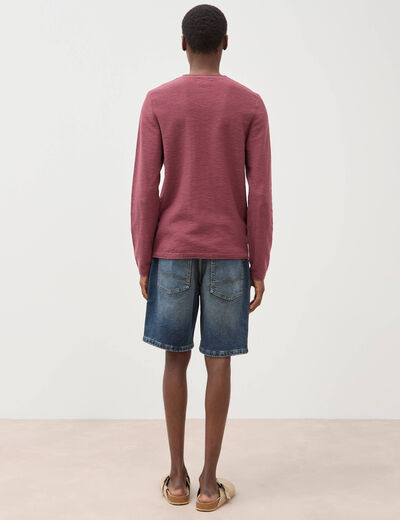 Pull manches longues vieux rose homme