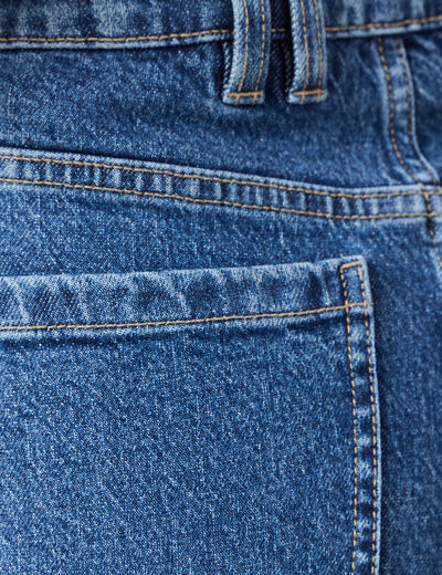 Jeans large taille haute denim stone femme