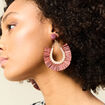 Boucles d'oreilles pendantes rouge foncé femme