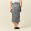 Jupe midi droite bleu marine femme