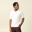 Polo ample col cubain manches courtes ecru homme