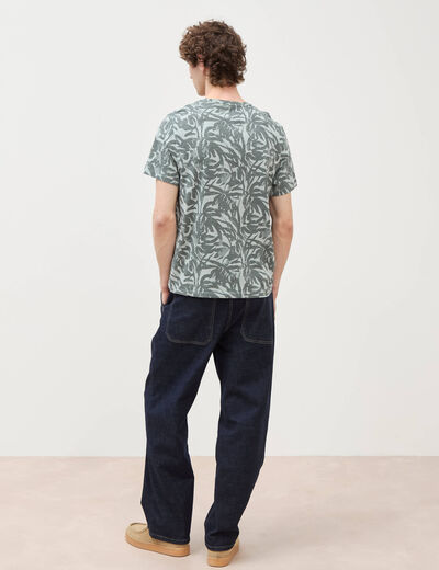 T-shirt manches courtes vert fonc&eacute; homme