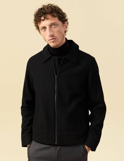 Veste oversize courte col classique noir homme