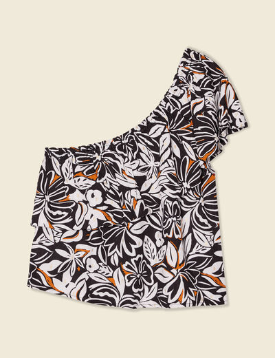 Blouse asymétrique noir femme