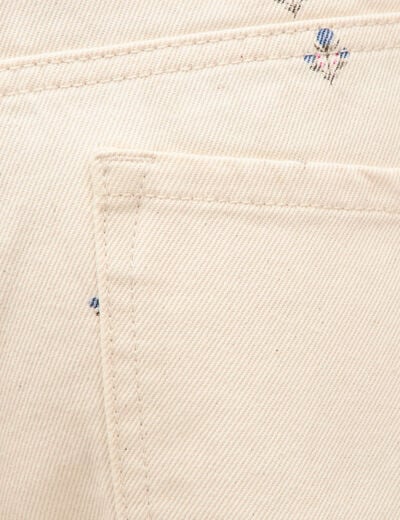 Jeans wide leg taille standard blanc femme