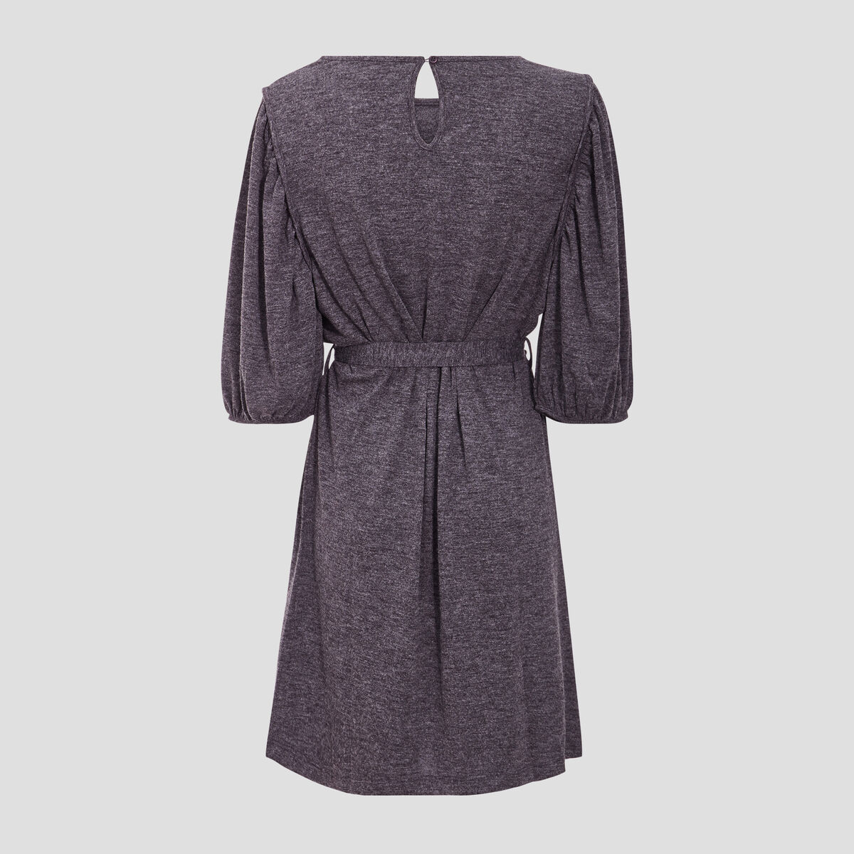 Robe droite ceintur&eacute;e gris fonc&eacute; femme