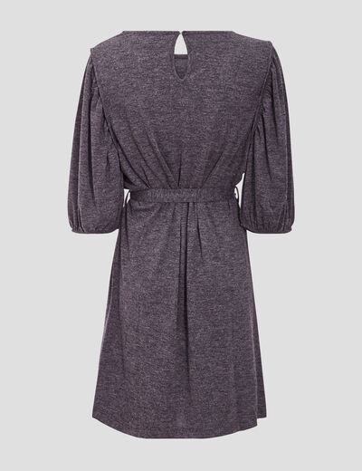 Robe droite ceinturée gris foncé femme