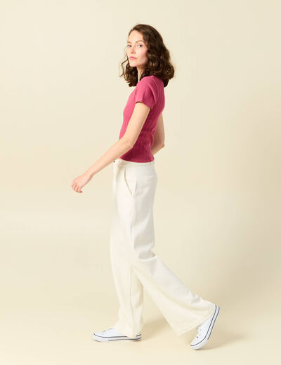T-shirt manches courtes vieux rose femme