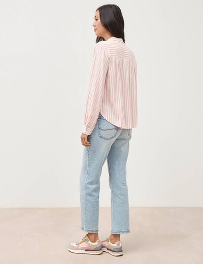 Blouse manches longues rose clair femme