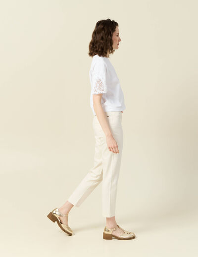 T-shirt manches courtes blanc femme