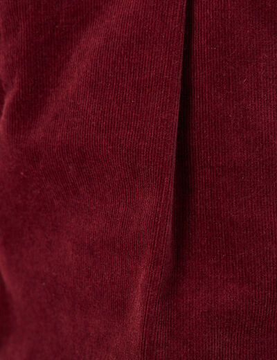 Short paperbag velours prune femme
