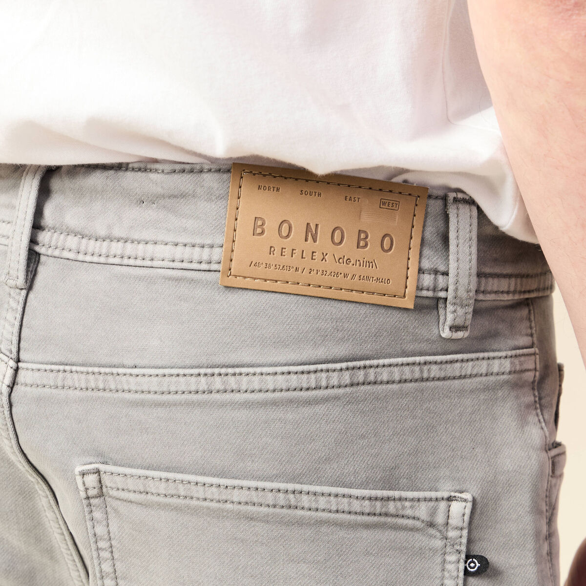 Bermuda éco-responsable denim gris homme
