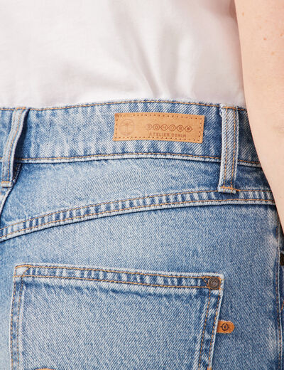 Jeans straight 5 poches denim used femme