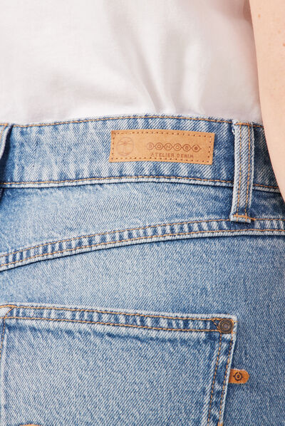 Jeans straight 5 poches denim used femme