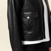 Blouson simili cuir noir femme