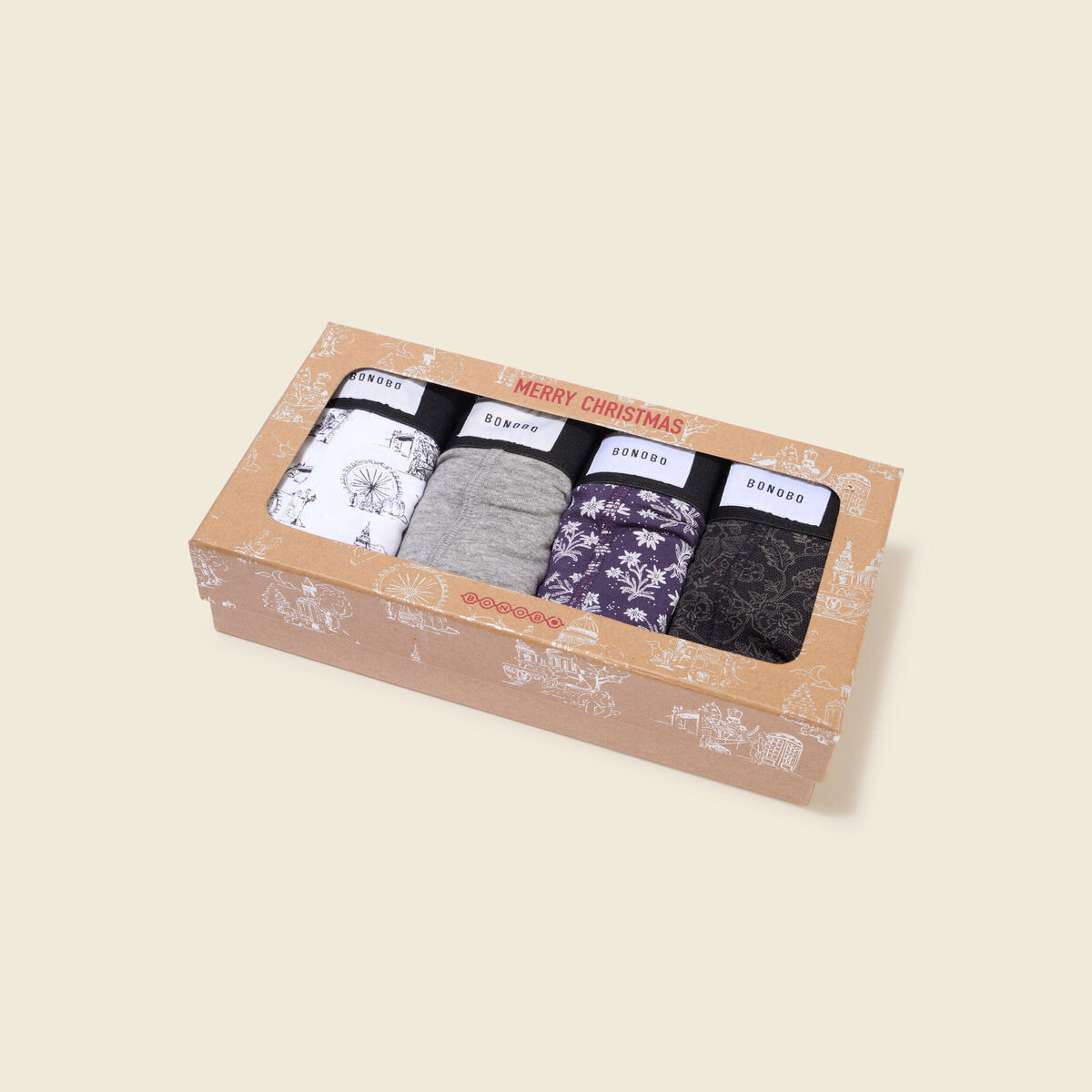 Lot de 4 boxers noir homme