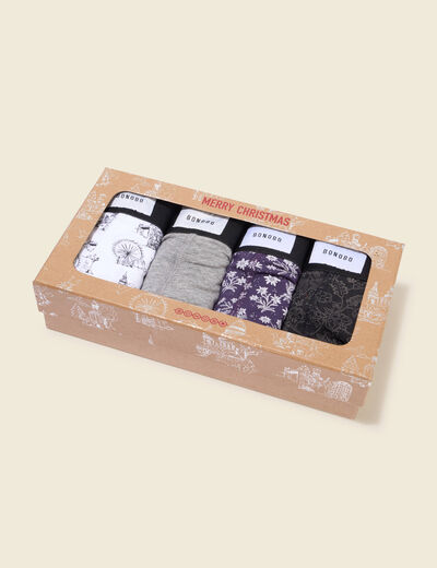 Lot de 4 boxers noir homme