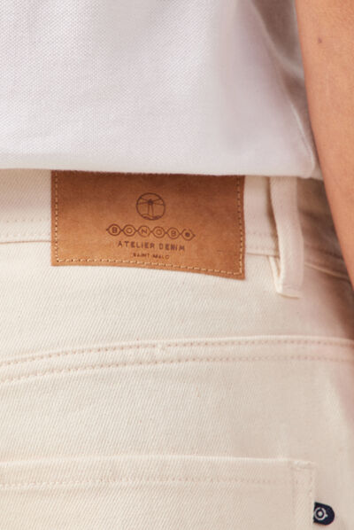 Jeans straight denim blanc homme