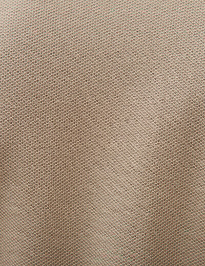 Polo en coton avec zip manches courtes taupe homme