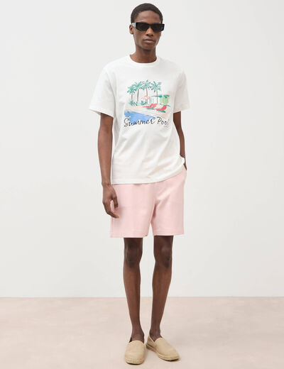 T-shirt en coton ecru homme