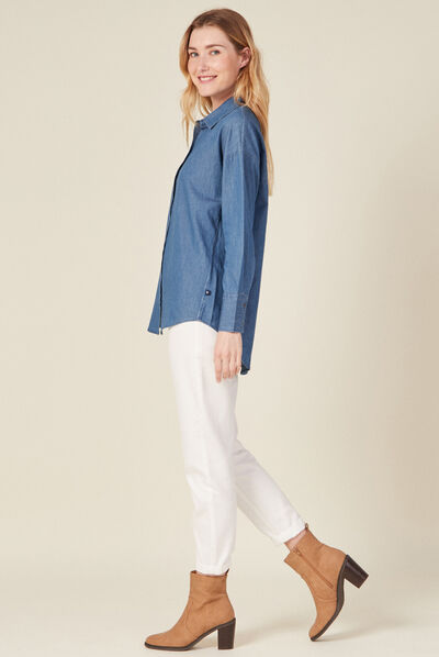 Chemise en jean denim stone femme