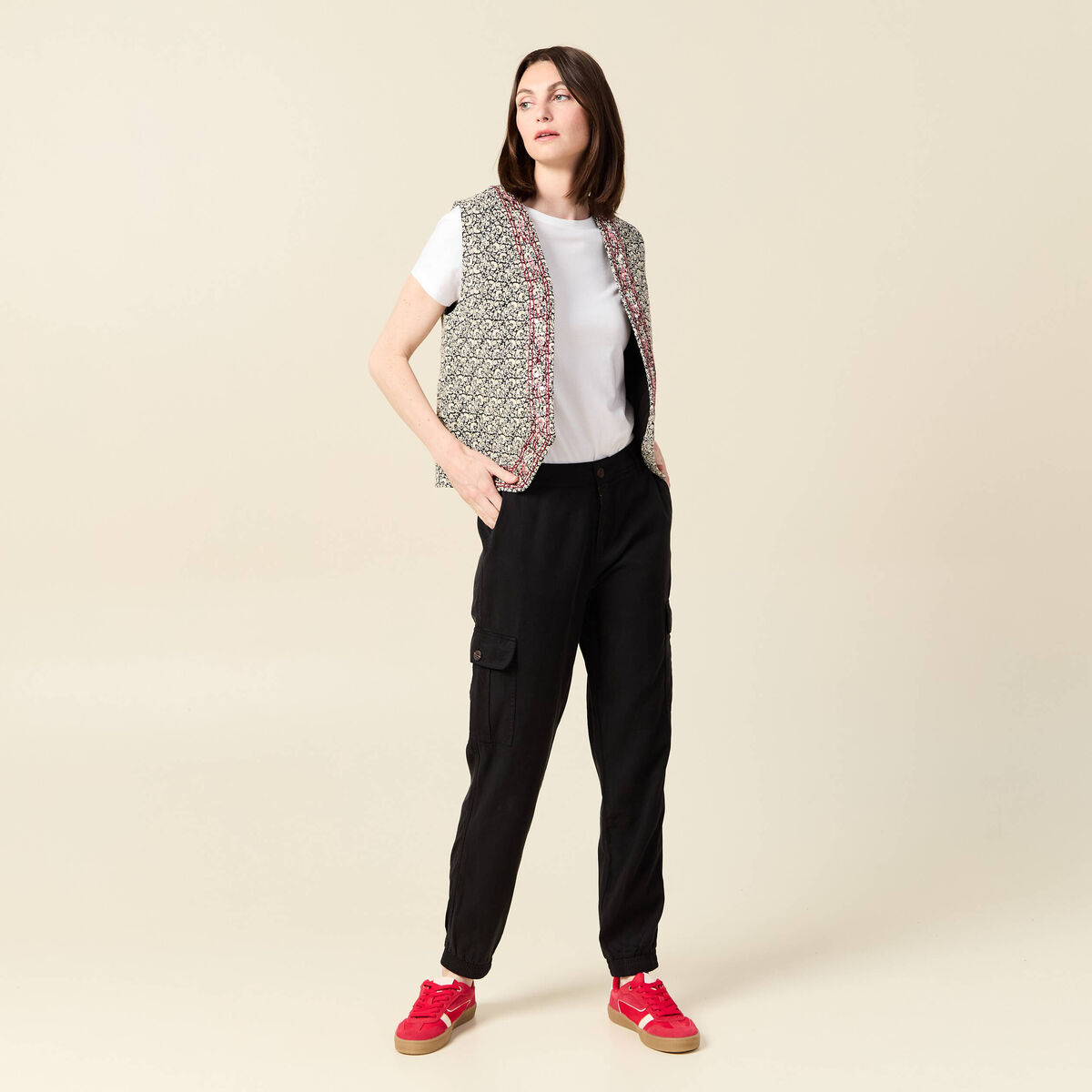 Pantalon éco-responsable noir femme
