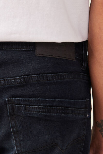 Jeans slim éco-responsable denim blue black homme