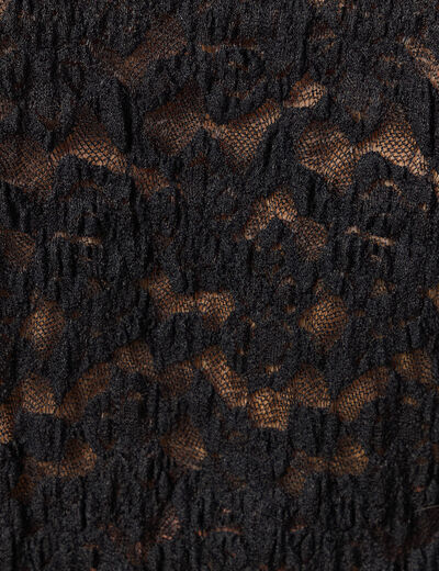 Blouse droite courte manches longues noir femme