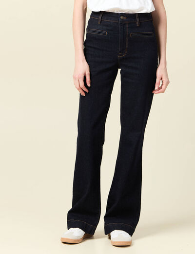 Jeans flare 7/8ème denim brut rinse femme