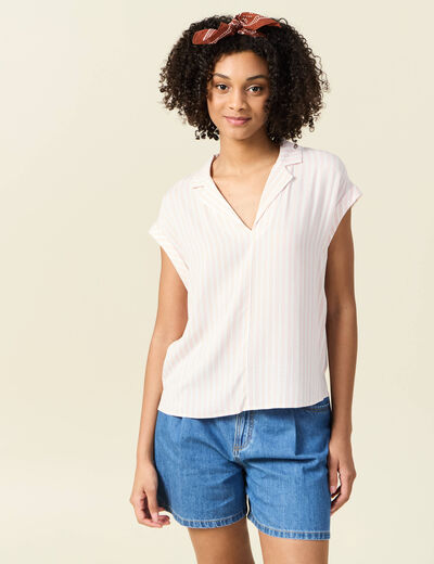 Blouse éco-responsable rose clair femme