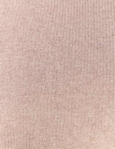 Robe pull droite col montant taupe femme