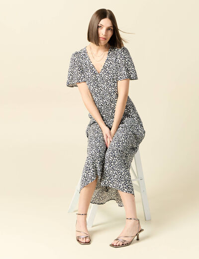 Robe longue éco-responsable bleu femme