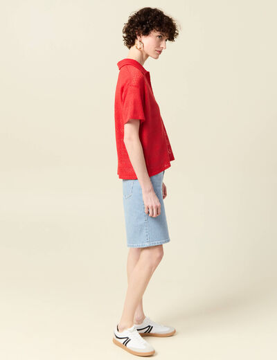 T-shirt manches courtes rouge femme