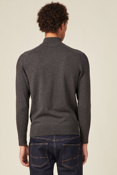 Gilet manches longues zippé gris foncé homme