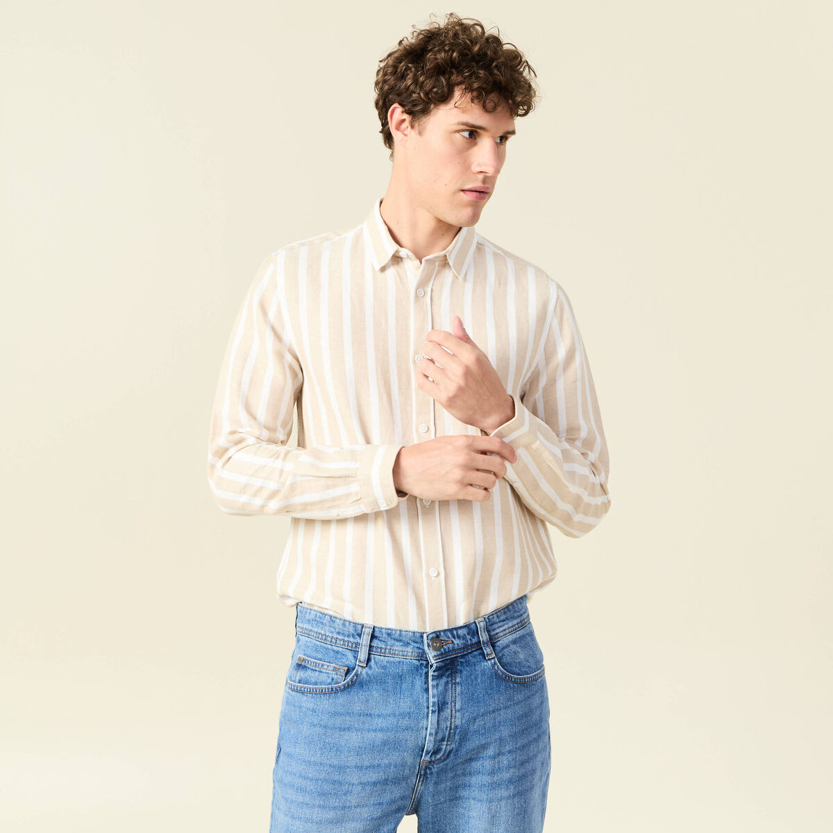 Chemise éco-responsable sable homme