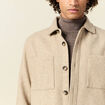 Surchemise boutonnée beige homme