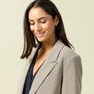 Blazer manches longues col tailleur beige femme