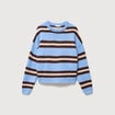 Pull droit manches longues col rond bleu femme
