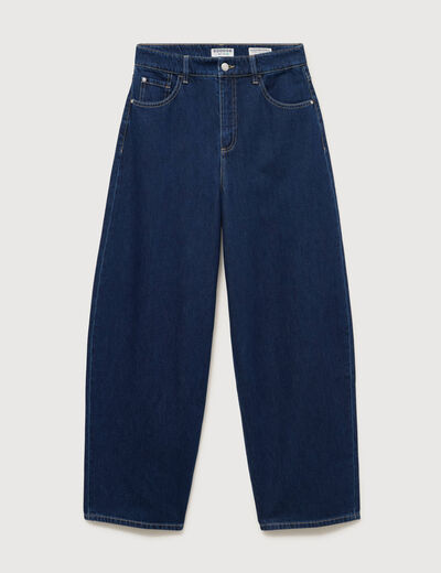 Jeans loose en coton denim brut clean femme