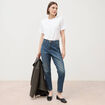 Jeans mom 7/8&egrave;me bleu femme