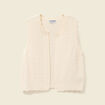 Gilet droit court sans manches creme femme