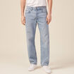 Jeans relax 5 poches denim bleach homme