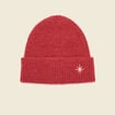 Bonnet tricoté orange foncé femme
