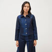 Veste droite en jeans manches longues denim stone femme