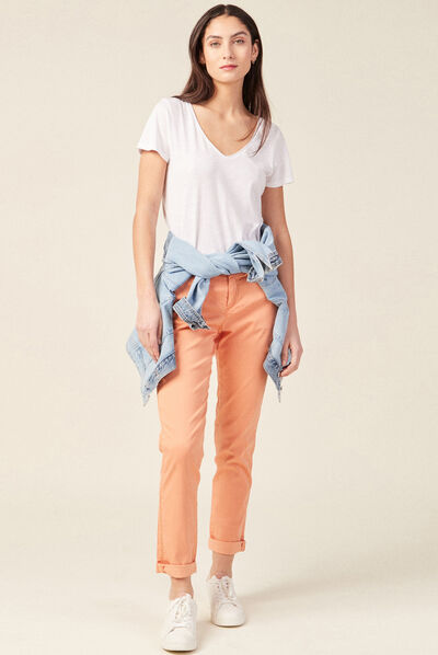 Pantalon chino Instinct rose clair femme