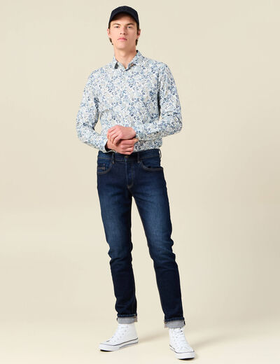 Chemise à manches longues blanc homme