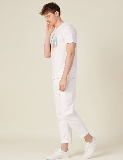 T-shirt manches courtes ecru homme