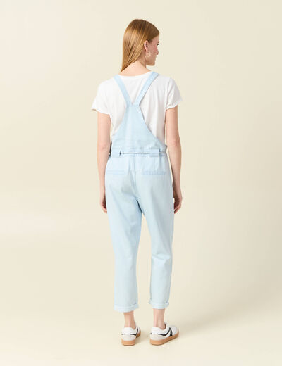 Salopette en denim denim bleach femme